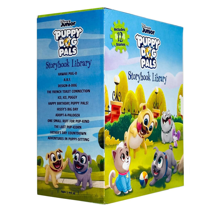 Puppy Dog Pals Storybook Library 12 Books Set (Hawaii Pug-O, A.R.F., Design-A-Dog)