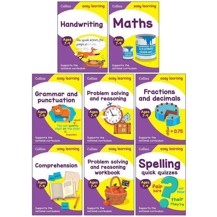 Collins Easy Learning KS2 Age 7-9 Collection 8 Books Set Grammar and Punctuation