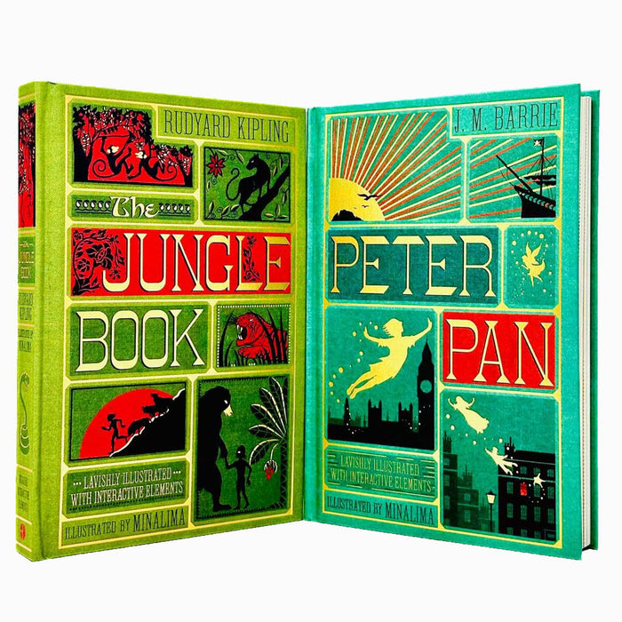 MinaLima Peter Pan J. M Barrie,Jungle Book Rudyard Kipling 2 Books Set Hardcover