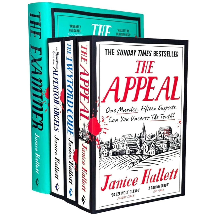 Janice Hallett 4 Books Collection Set (The Appeal, The Twyford Code, The Mysterious Case of the Alperton Angels and The Examiner)