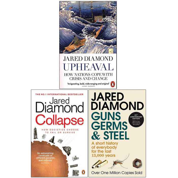 Jared Diamond 3 Books Collection Set(Upheaval, Collapse Guns, Germs and Steel)