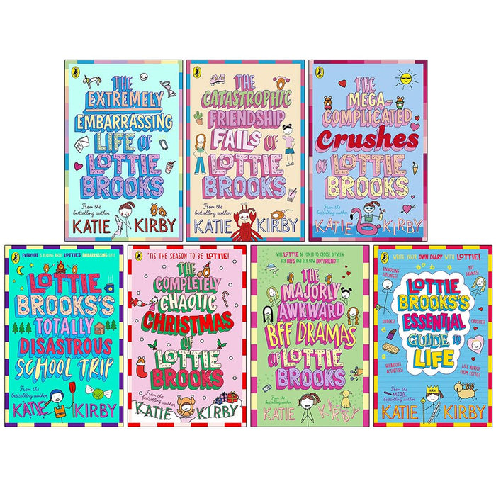 Lottie Brooks Series 7 Books Collection Set By Katie Kirby (The Completely Chaotic Christmas, Extremely Embarrassing Life, Catastrophic Friendship Fails, Totally Disastrous School-Trip and More)