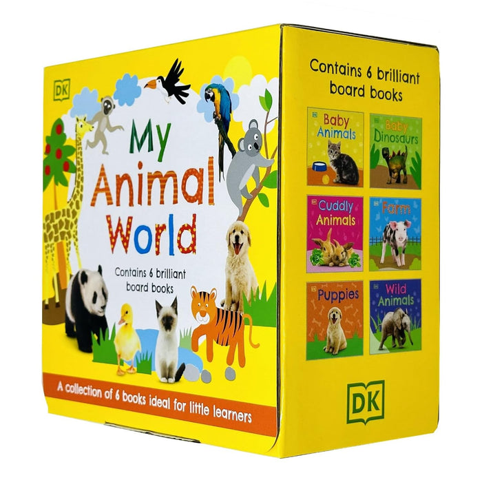 DK My Animal World 6 Books Collection Box Set (Baby Animals, Baby Dinosaurs, Cuddly Animals, Farm, Puppies & Wild Animals)