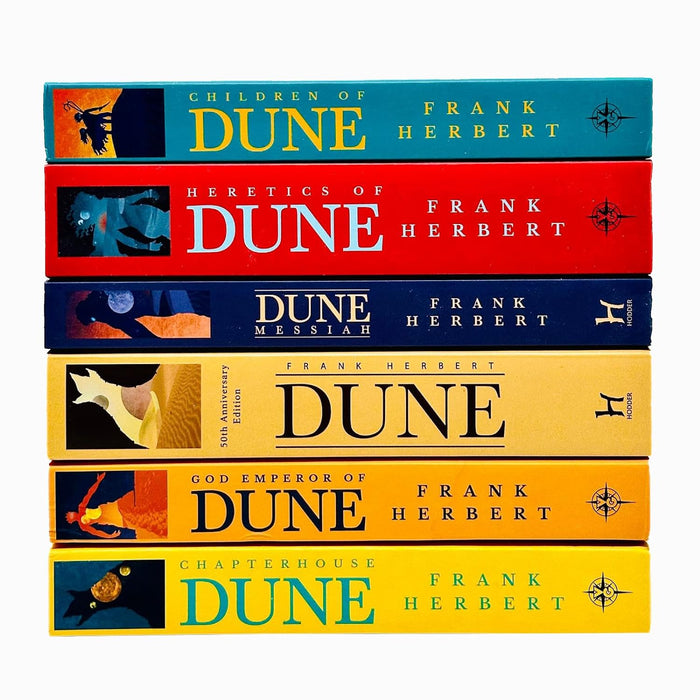 Dune Series 6 Books Collection Set By Frank Herbert (Dune, Dune Messiah,God Emperor Of Dune, Heretics of Dune, Chapter House Dune, Children Of Dune)