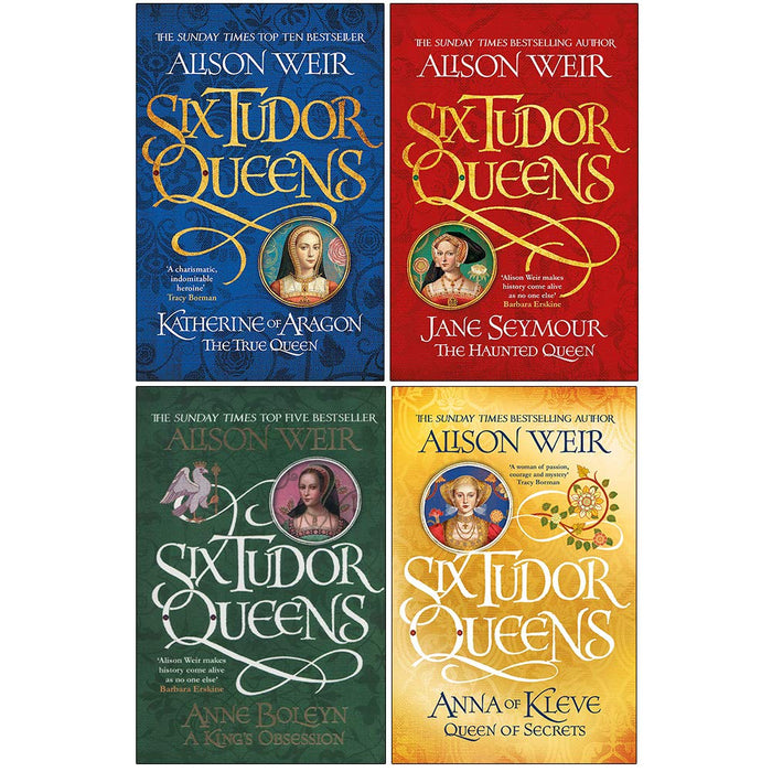 Alison Weir Six Tudor Queens Collection 4 Books Set (Katherine of Aragon The True Queen)