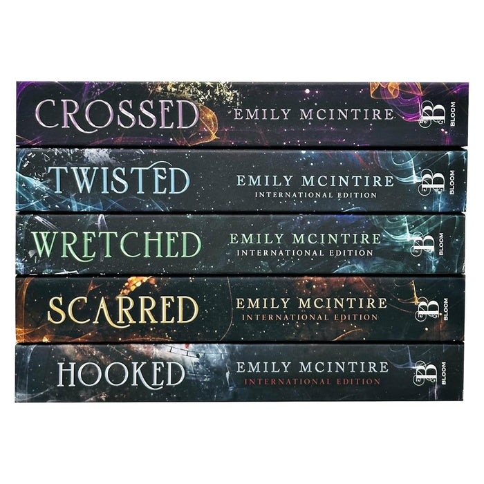 Never After Series Books 1 -5 Collection Set by Emily McIntire (Hooked, Scarred, Wretched, Twisted & Crossed)