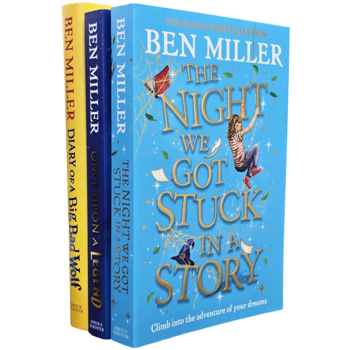 Ben Miller 3 Books Collection Set (The Night We Got Stuck in a Story, Diary of a Big Bad Wolf [Hardback] )