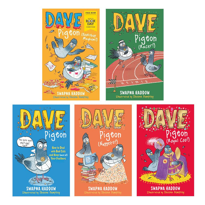 Dave Pigeon Collection 5 Books Set by Swapna Haddow Nuggets,Racer,World Book Day - The Book Bundle