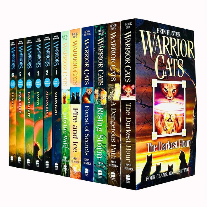 Warrior Cats: Series 1 and 2 - The Prophecies Begin and The New Prophecy by Erin Hunter 12 Books Set