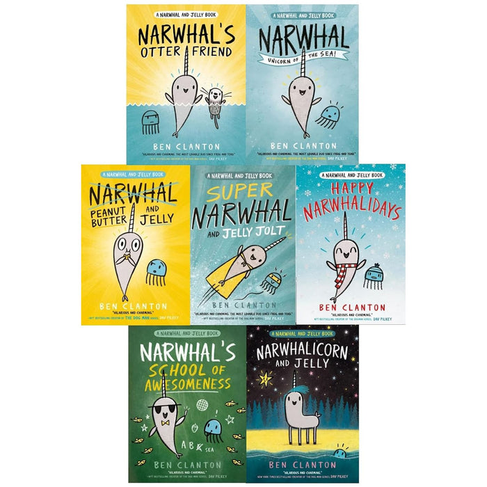 Narwhal and Jelly Series 7 Books Collection Set By Ben Clanton (Otter Friend, Unicorn of the Sea)