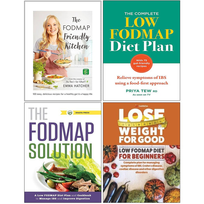 The Fodmap Friendly Kitchen Cookbook, The Complete Low Fodmap Diet Plan, The Fodmap Solution & Low Fodmap Diet For Beginners 4 Books Collection Set