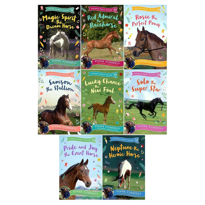 Pippa's Pony Tales 8 Books Collection Set by Pippa Funnell (Magic Spirit, Red Admiral, Rosie, Samson, Lucky Chance, Solo, Pride and Joy, Neptune)