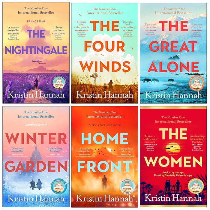 Kristin Hannah Collection 6 Books Set (The Nightingale, The Four Winds, The Great Alone, Winter Garden, Home Front & The Women)