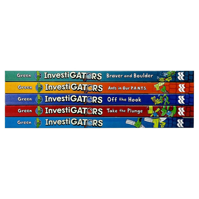 InvestiGators By John Patrick Green 5 Books Collection Box Set (InvestiGators, Take the Plunge, Off the Hook, Ants in Our P.A.N.T.S & Braver and Boulder)