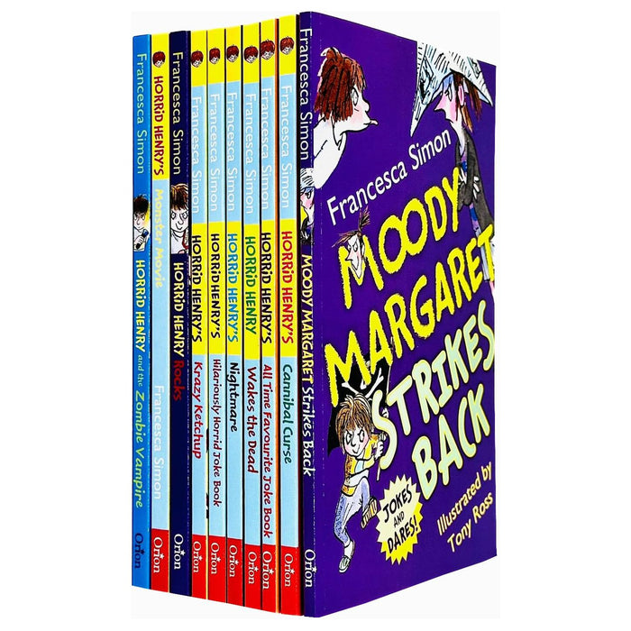 Horrid Henry Francesca Simon 10 Books Collection Set (Moody Margaret Strikes Back)