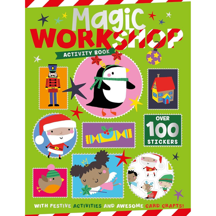 Christmas Books for Children Collection Activity 6 Books Set With Awesome Card Craft & Over 100 Stickers