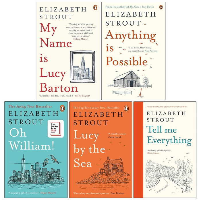 Amgash Series 5 Books Collection Set By Elizabeth Strout (My Name Is Lucy Barton, Anything is Possible, Oh William!, Lucy by the Sea and Tell Me Everything)