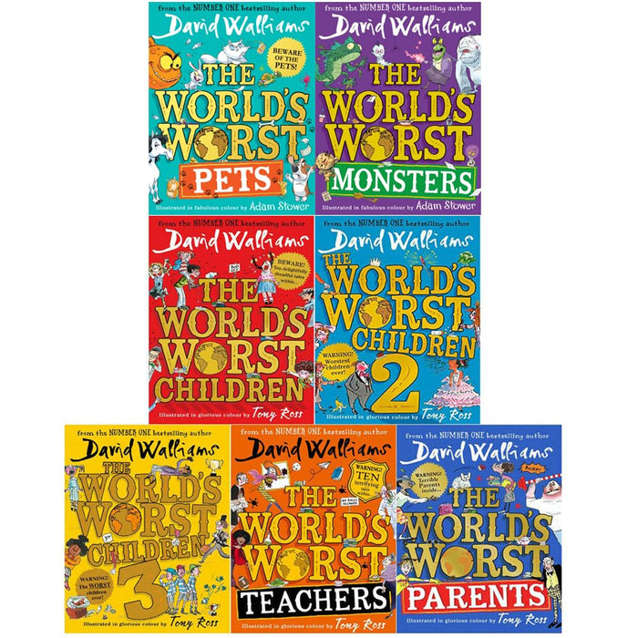 David Walliams World's Worst 7 Books Collection Set (World's Worst Children 2, World's Worst Children 3)