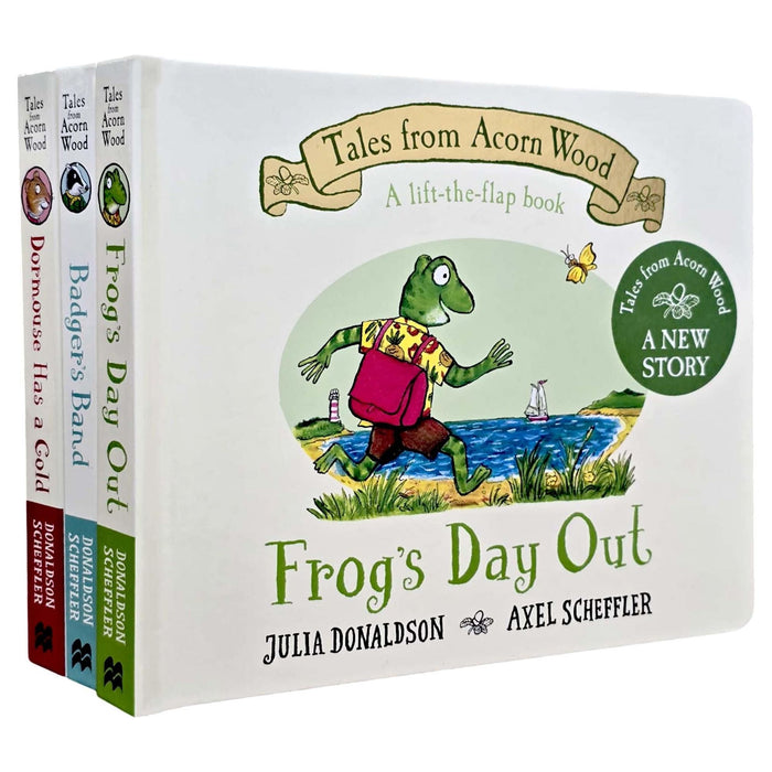 The Tales From Acorn Wood Books 8, 9 and 10 By Julia Donaldson 3 Books Collection Set (Badger's Band, Dormouse Has a Cold and Frog's Day Out)