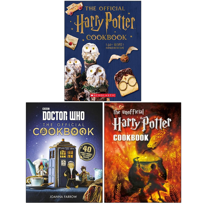 The Official Harry Potter Cookbook, Doctor Who The Official Cookbook & The Unofficial Harry Potter Cookbook 3 Books Collection Set