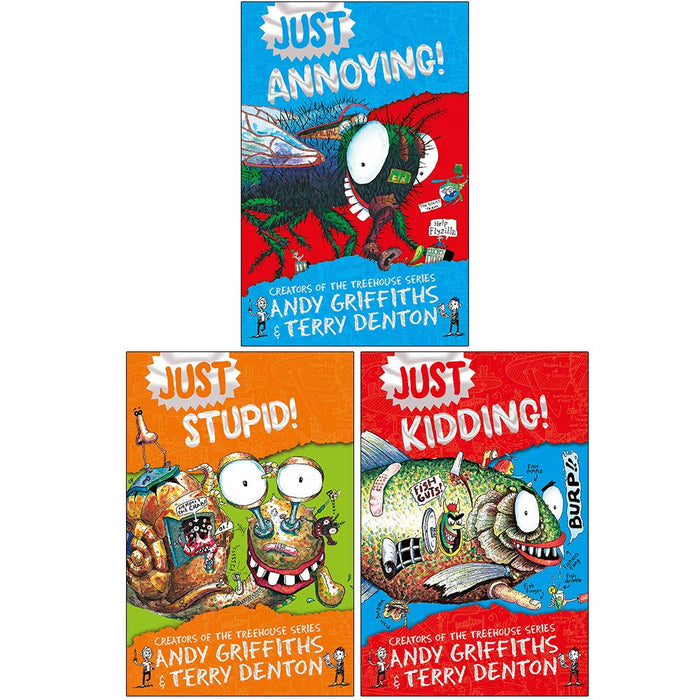 Just Series Books 1 - 3 Collection Set by Andy Griffiths (Just Kidding, Just Stupid & Just Annoying)