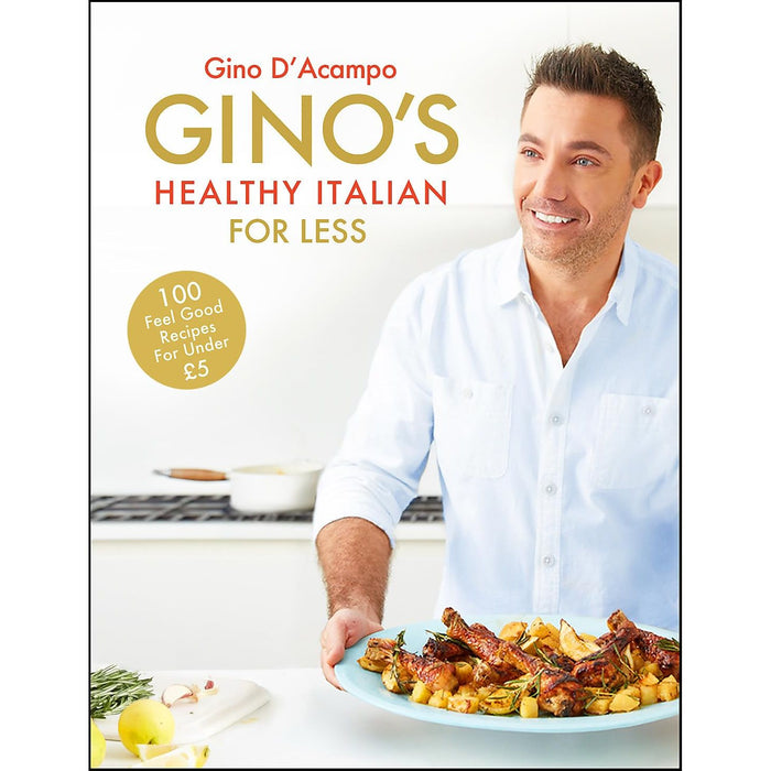 Gino D'Acampo  2 Books Set (Gino's Healthy Italian for Less, Gino's Air Fryer Cookbook) (HB)