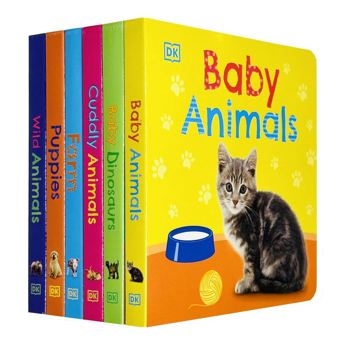 DK My Animal World 6 Books Collection Box Set (Baby Animals, Baby Dinosaurs, Cuddly Animals, Farm, Puppies & Wild Animals)