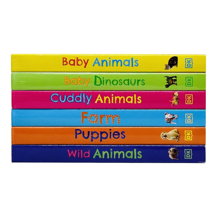 DK My Animal World 6 Books Collection Box Set (Baby Animals, Baby Dinosaurs, Cuddly Animals, Farm, Puppies & Wild Animals)