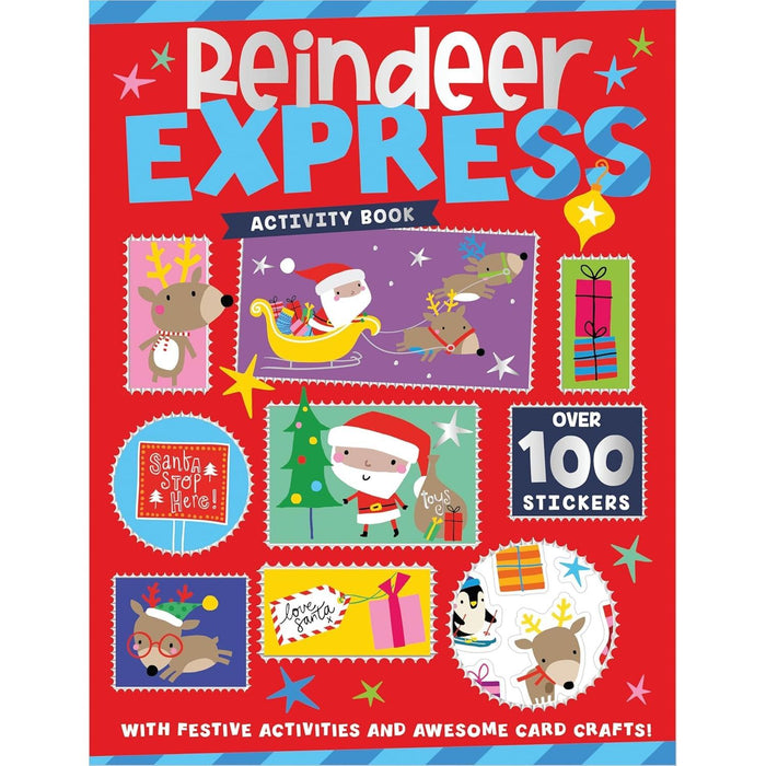 Christmas Books for Children Collection Activity 6 Books Set With Awesome Card Craft & Over 100 Stickers