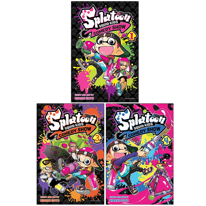 Splatoon Squid Kids Comedy Show Series 3 Books Set by Hideki Goto Vols. 1, 3, 4