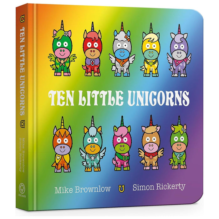 Ten Little Board Book Collection 3 Books Set By Mike Brownlow (Superheroes, Elves & Unicorns)