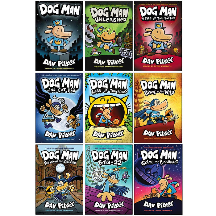 Dog Man Series 1-9 Books Collection Set By Dav Pilkey (Dog Man, Unleashed)