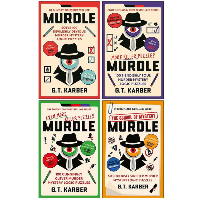 Murdle Puzzle Series 4 Books Collection Set By G. T. Karber (Murdle, Murdle: More Killer Puzzles)