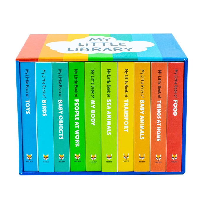 My Little Library 10 Books Set Collection(Toys, Food,Things at home, Baby objects, Sea Animals, Birds, People at Work, My Body, Transport, Baby Animals) Hardcover