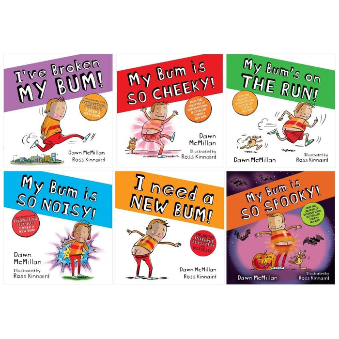 New Bum Series 6 Books Collection Set by Dawn McMillan (I Need a New Bum!, I've Broken My Bum!)