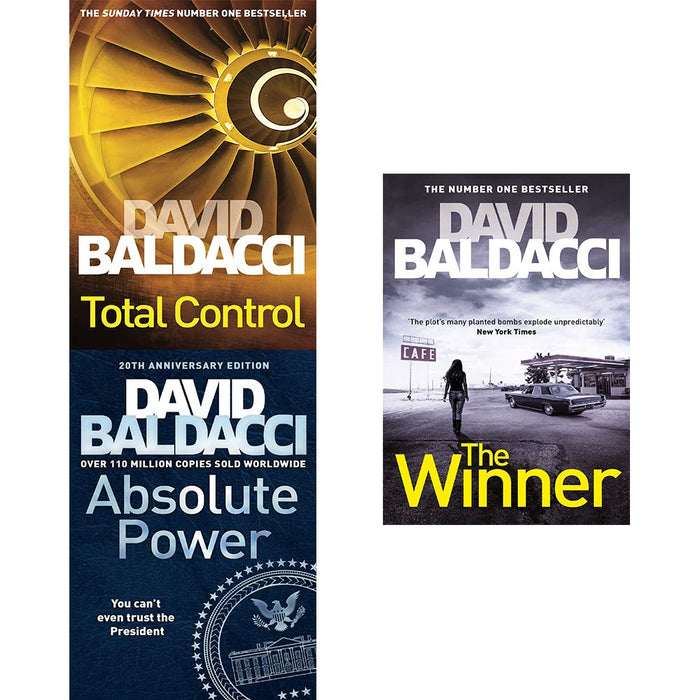 David Baldacci Collection 3 Books Set (Total Control,Absolute Power,The Winner)