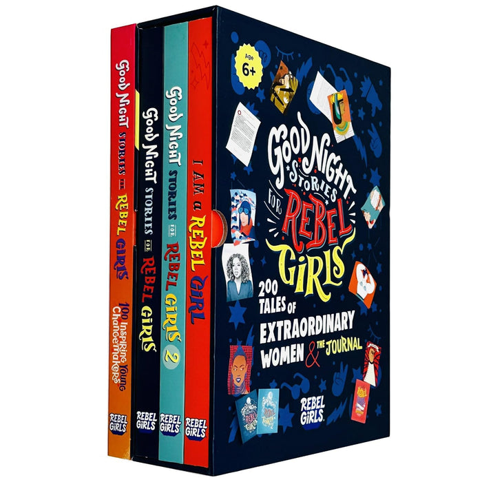 Good Night Stories for Rebel Girls 4 Books Collection Set - 200 Tales of Extraordinary Women and The Journal