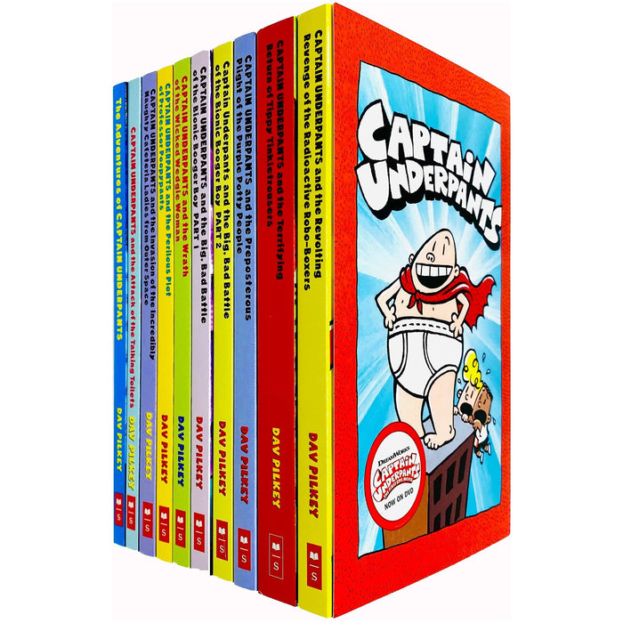 Captain Underpants: 10 Book Set by Dav Pilkey