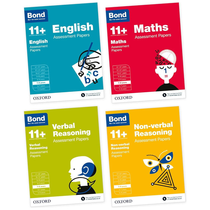 Bond 11+: English, Maths, Non-verbal Reasoning, Verbal Reasoning: Assessment Papers: 7-8 years Bundle