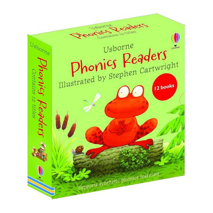 Usborne Phonics Readers Collection 12 Books Box Set by Phil Roxbee Cox