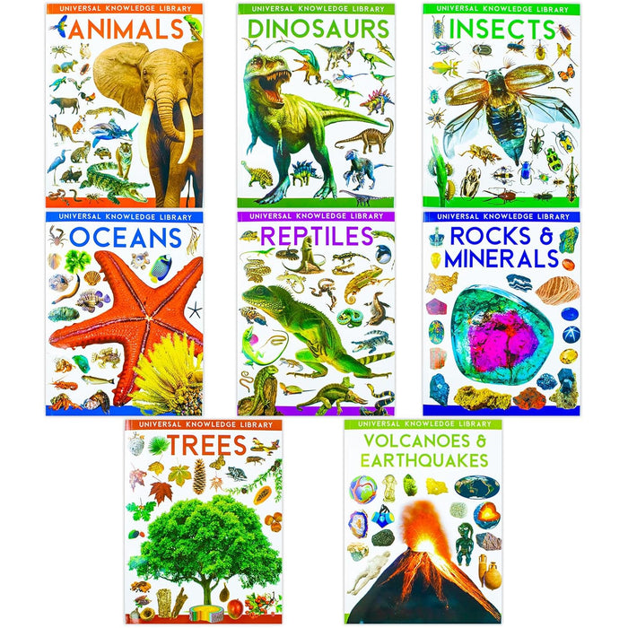 Universal Knowledge Library Animals and Nature 8 Volumes Book Collection Set