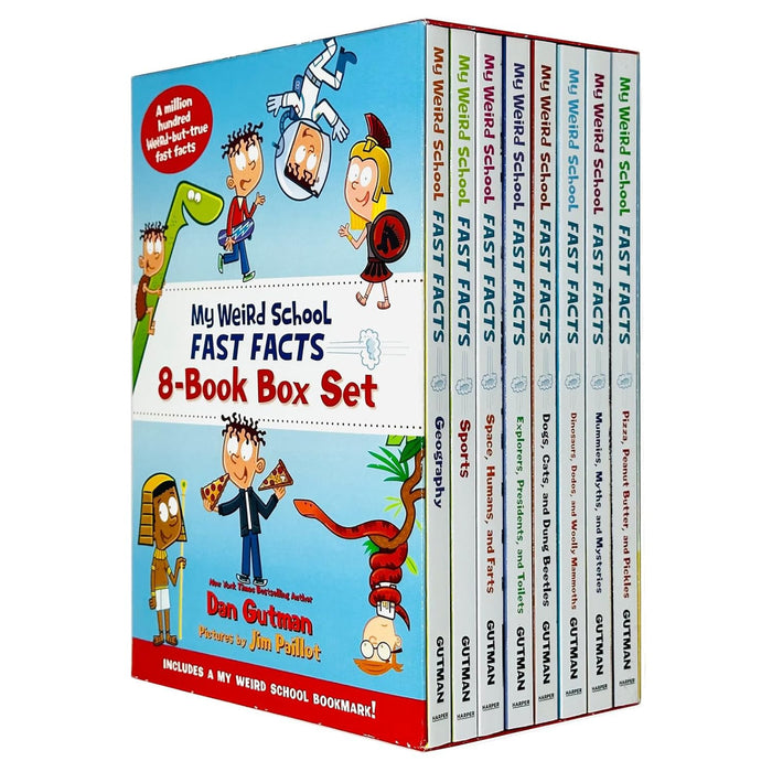 My Weird School Fast Facts 8 Book Box Set (Geography, Sports, Space Humans and Farts, Explorers Presidents and Toilets, Dogs Cats and Dung Beetles, Dinosaurs Dodos and Woolly Mammoths & More)