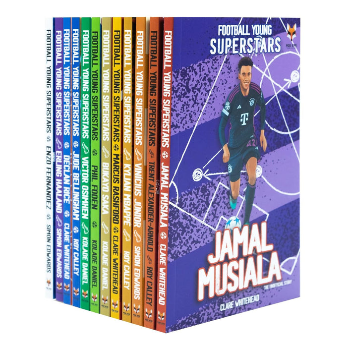 Football Young Superstars 12 Books Box Set: Jude Bellingham, Marcus Rashford, Phil Foden, Bukayo Saka, Kylian Mbappe