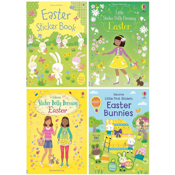 Usborne Activities Easter Sticker 4 Books Collection Set (Easter Sticker Book)