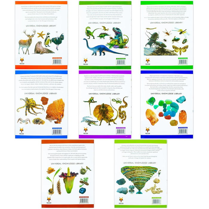 Universal Knowledge Library Animals and Nature 8 Volumes Book Collection Set