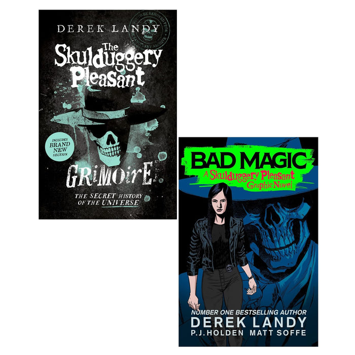 Skulduggery Pleasant Derek Landy Collection 2 Books Set (The Skulduggery Pleasant Grimoire, Bad Magic