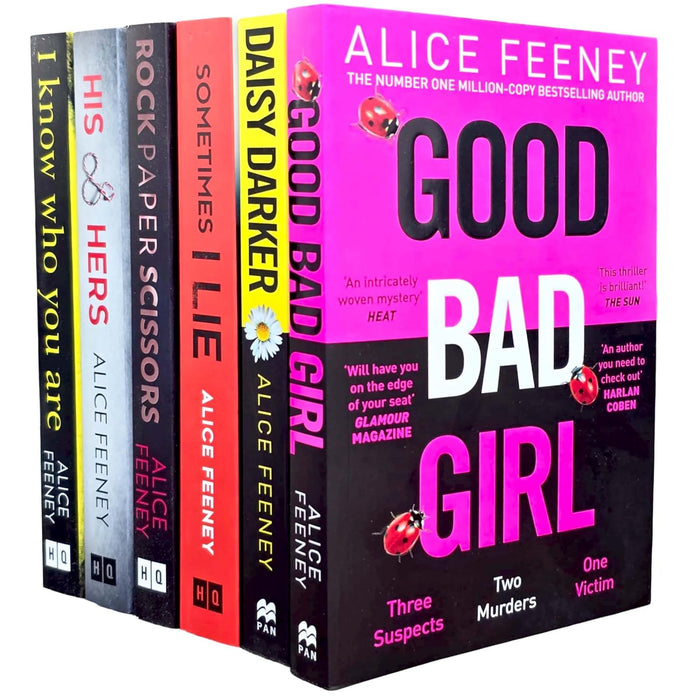 Alice Feeney 6 Books Collection Set (Daisy Darker, Good Bad Girl, Sometimes I Lie, I Know Who You Are)