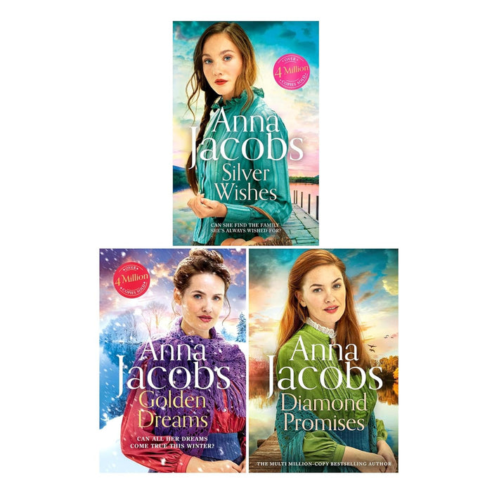 Jubilee Lake Series 3 Books Collection Set (Silver Wishes / Golden Dreams / Diamond Promises) By Anna Jacobs