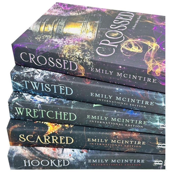 Never After Series Books 1 -5 Collection Set by Emily McIntire (Hooked, Scarred, Wretched, Twisted & Crossed)