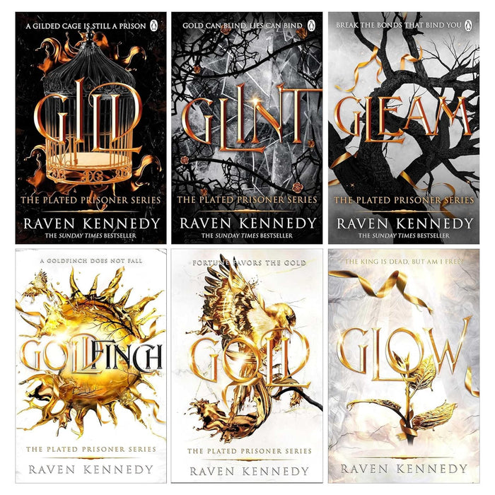 The Plated Prisoner Series By Raven Kennedy 6 Books Collection Set (Gild, Glint, Gleam, Glow, Gold and Goldfinch)